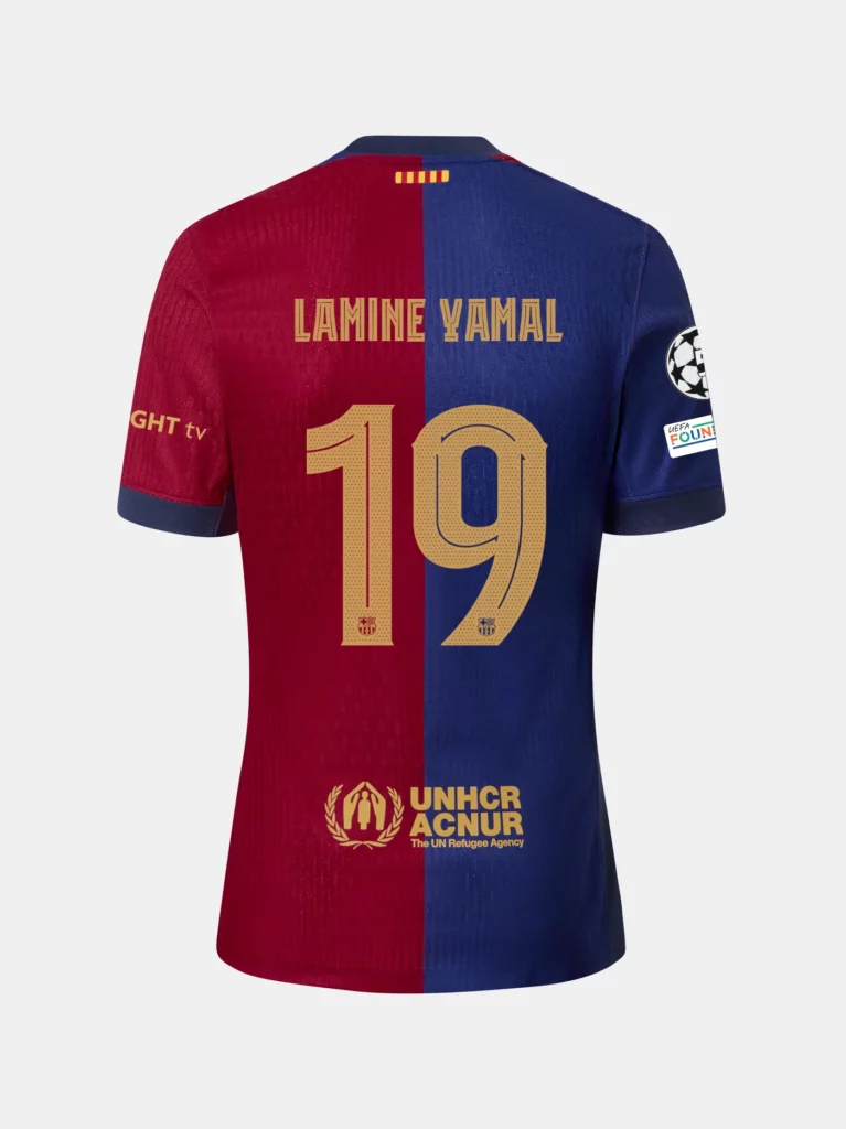 Het shirt van FC Barcelona sensatie Yamal met rugnummer 19.