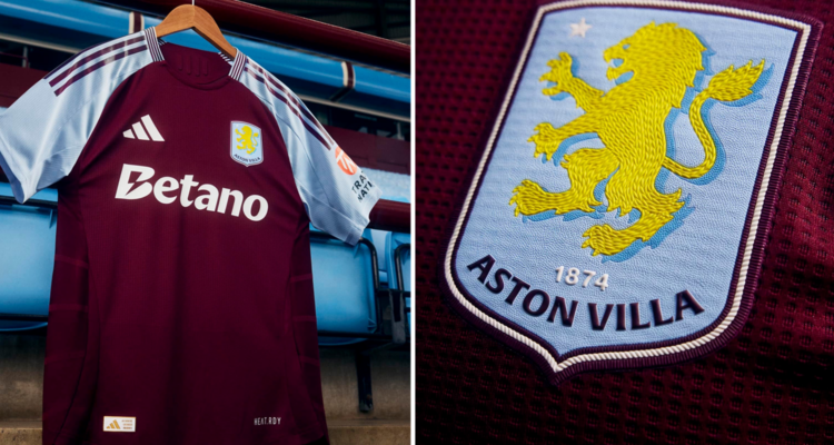 Aston Villa thuisshirt met nieuw logo 2024-25