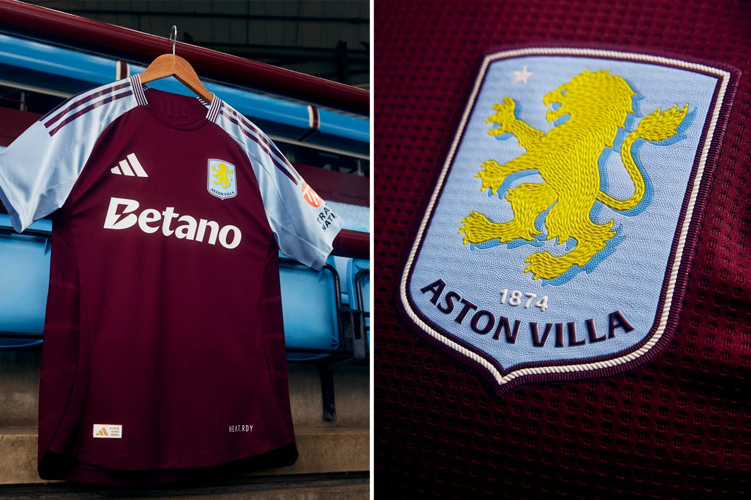 Aston Villa thuisshirt met nieuw logo 2024-25