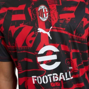 AC Milan Pre-Match Shirt 2026/27: San Siro All-Over Print op Rood-Zwart
