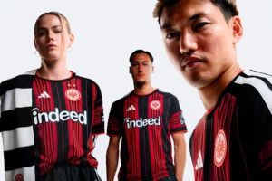 Eintracht Frankfurt thuisshirt 2026/27: zwart-rood als code in een gedurfd strependesign